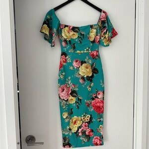 ASOS Floral Off Shoulder Midi Dress NWT